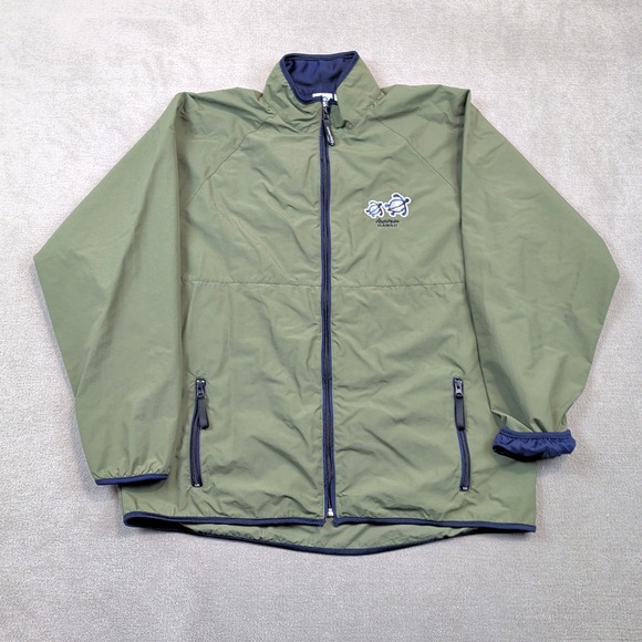 Vintage Crazy Shirt Jacket Mens Large Green Honu Hawaii Windbreaker Full Zip — photo 2